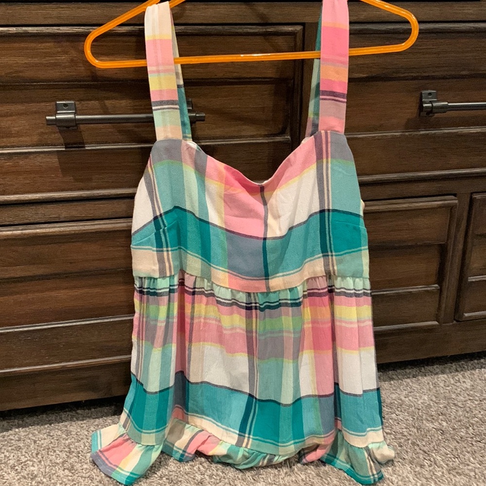 NWT Loft size 10 tie back ruffle tank top